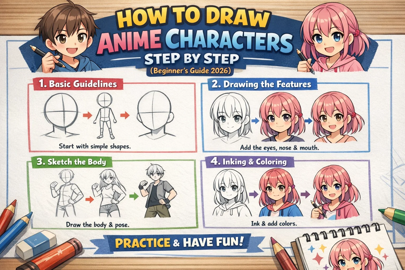 How to Draw Anime Characters Step by Step (Beginner to Pro Guide)